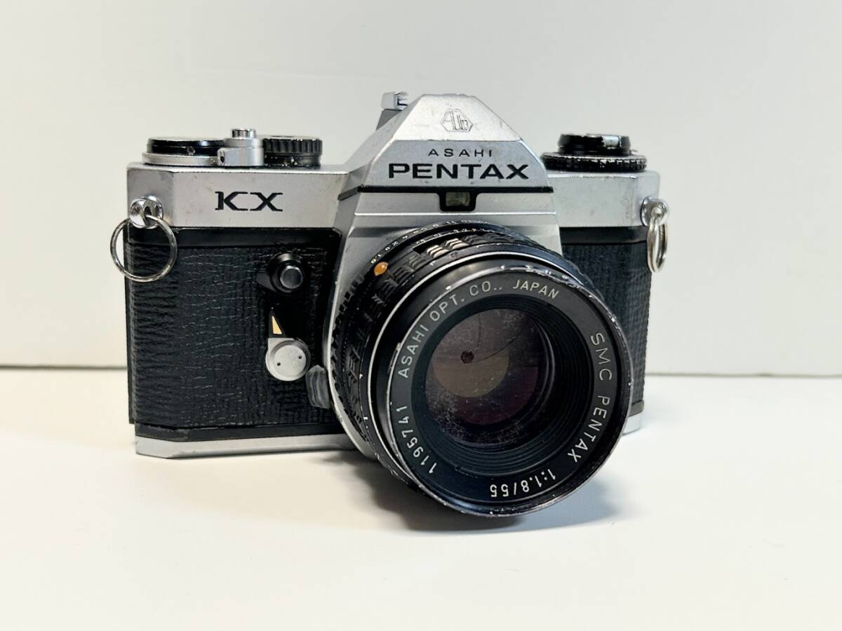 1円スタート ペンタックス PENTAX KX ＋ レンズ SMC PENTAX 55ｍｍ 1:1.8 動作未確認 現状品 ジャンク出品フィルムカメラ の画像1