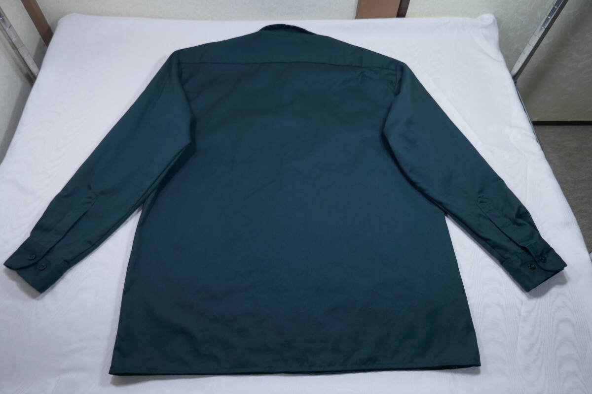  beautiful goods Dickies Dickies cotton poly- long sleeve shirt size L( large ) dark green series 
