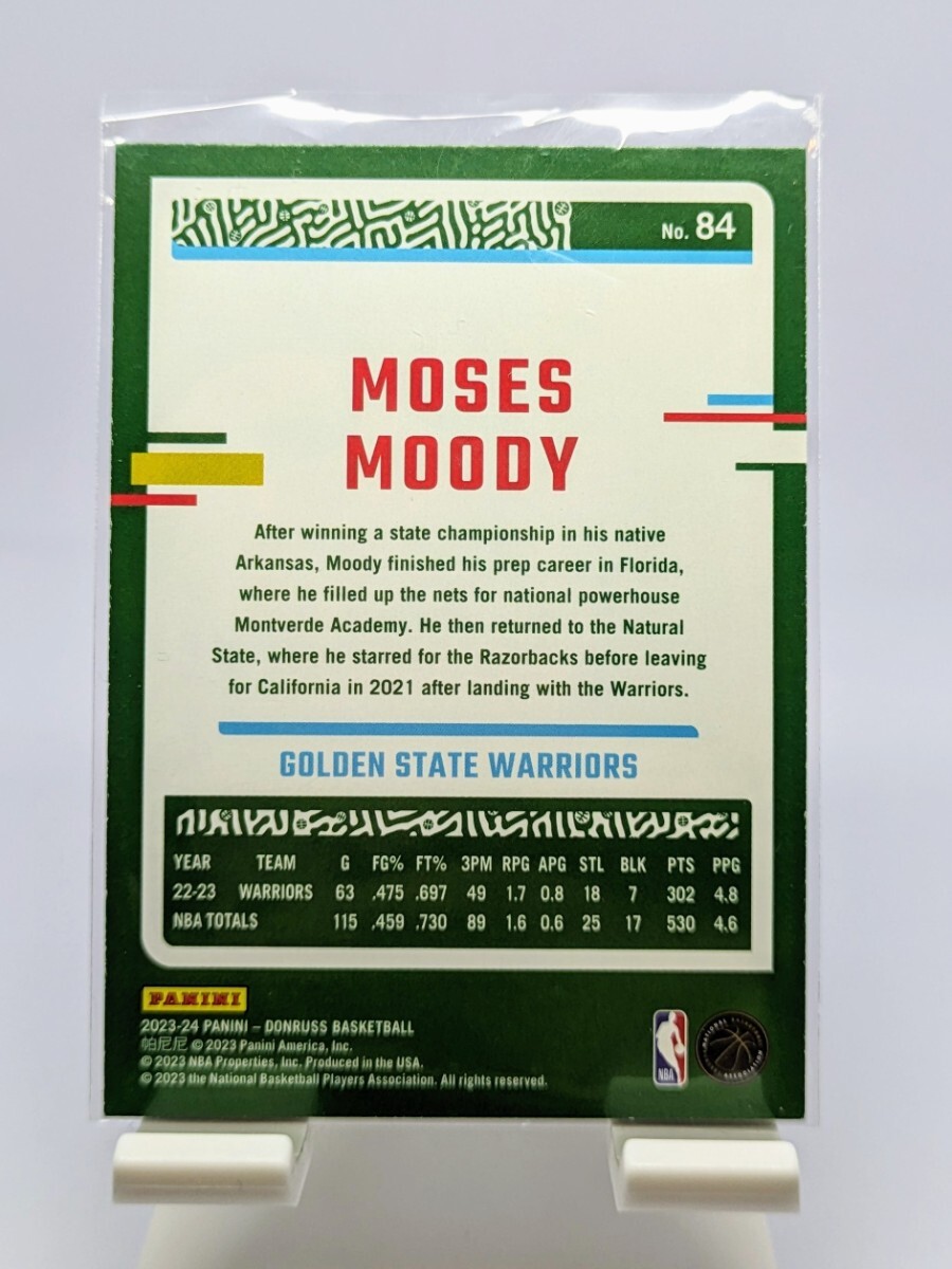 【1円スタート】Moses Moody - 2023-24 Panini Donruss Green Laser Parallel / Warriors モーゼス・ムーディーの画像2