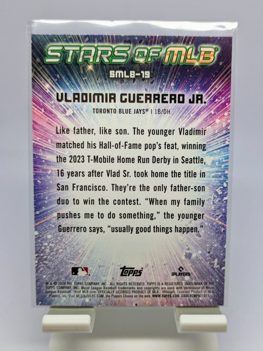 【100円スタート】Vladimir Guerrero Jr - 2024 Topps Series 1 Stars of MLB Insert / Blue Jays ゲレーロ・ジュニアの画像2