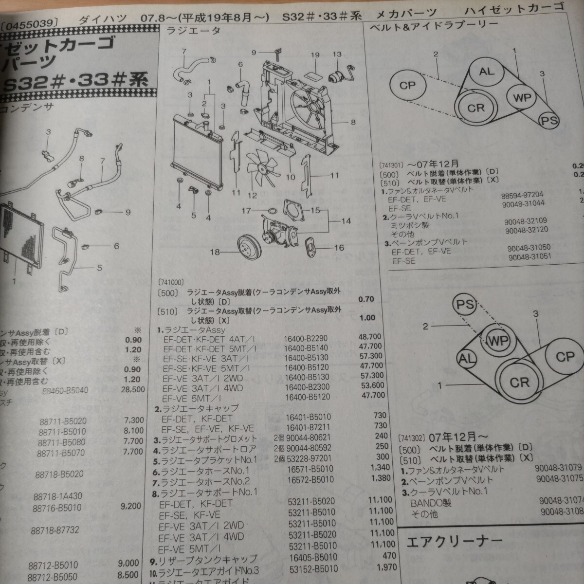 ●●【パーツガイド】　ダイハツ　ハイゼットカーゴ　（Ｓ３２＃・３３＃系）H19.08～　２０１０年後期版 【絶版・希少】_画像5