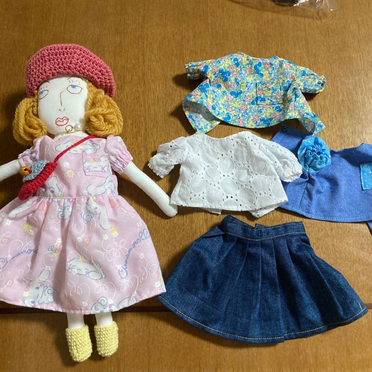 今野はるえさんパリの着せ替え人形参考　人形、ワンピース、ブラウス3、スカート、ペチコート、パンツ、小物4、ハンドメイド品