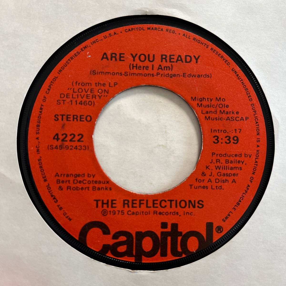 US record 7 -inch THE REFLECTIONS # DAY AFTER DAY / ARE YOU READY