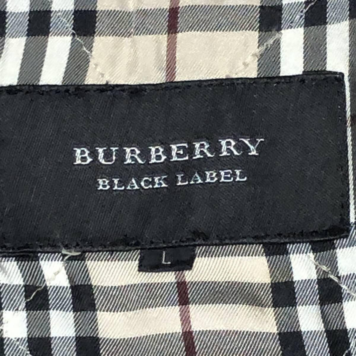 バーバリーブラックレーベル BURBERRY BLACK LABEL ノバチェック柄キルティング裏地 コーデュロイ襟 ジャケット ブルゾン フルジップ 黒 L_画像8