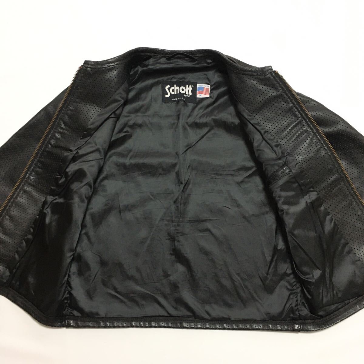 超希少SCHOTTショット シングルライダースジャケットMパンチング 超希少SCHOTTショット シングルライダースジャケットMパンチング