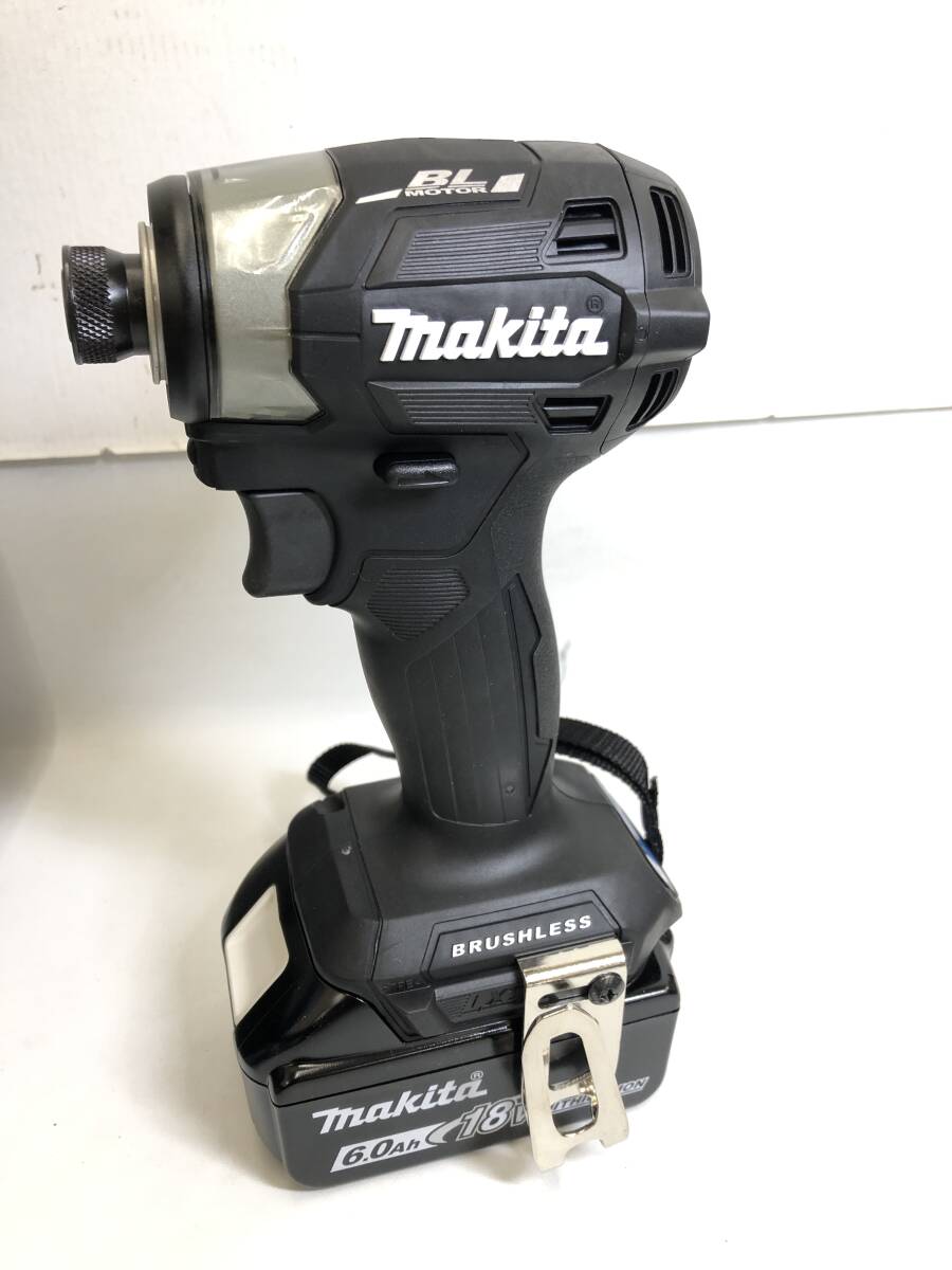 SH240407-02T/ 1円スタート 未使用品 makita マキタ 充電式インパクトドライバ 18V 6.0Ah TD173DRGXB 充電器付 バッテリー2個の画像4