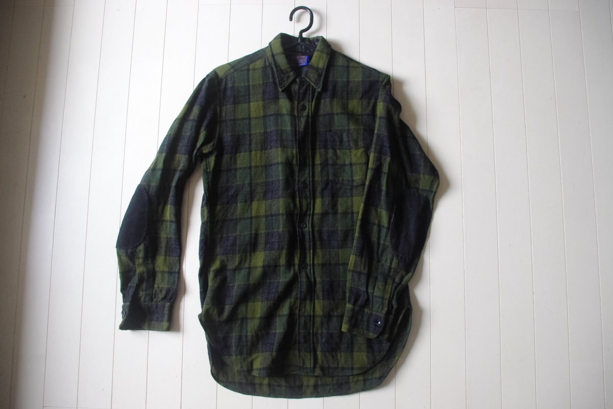 【送料無料/古着】60年代？PENDLETON ペンドルトン グリーンチェック ウールシャツ Sサイズ_画像1