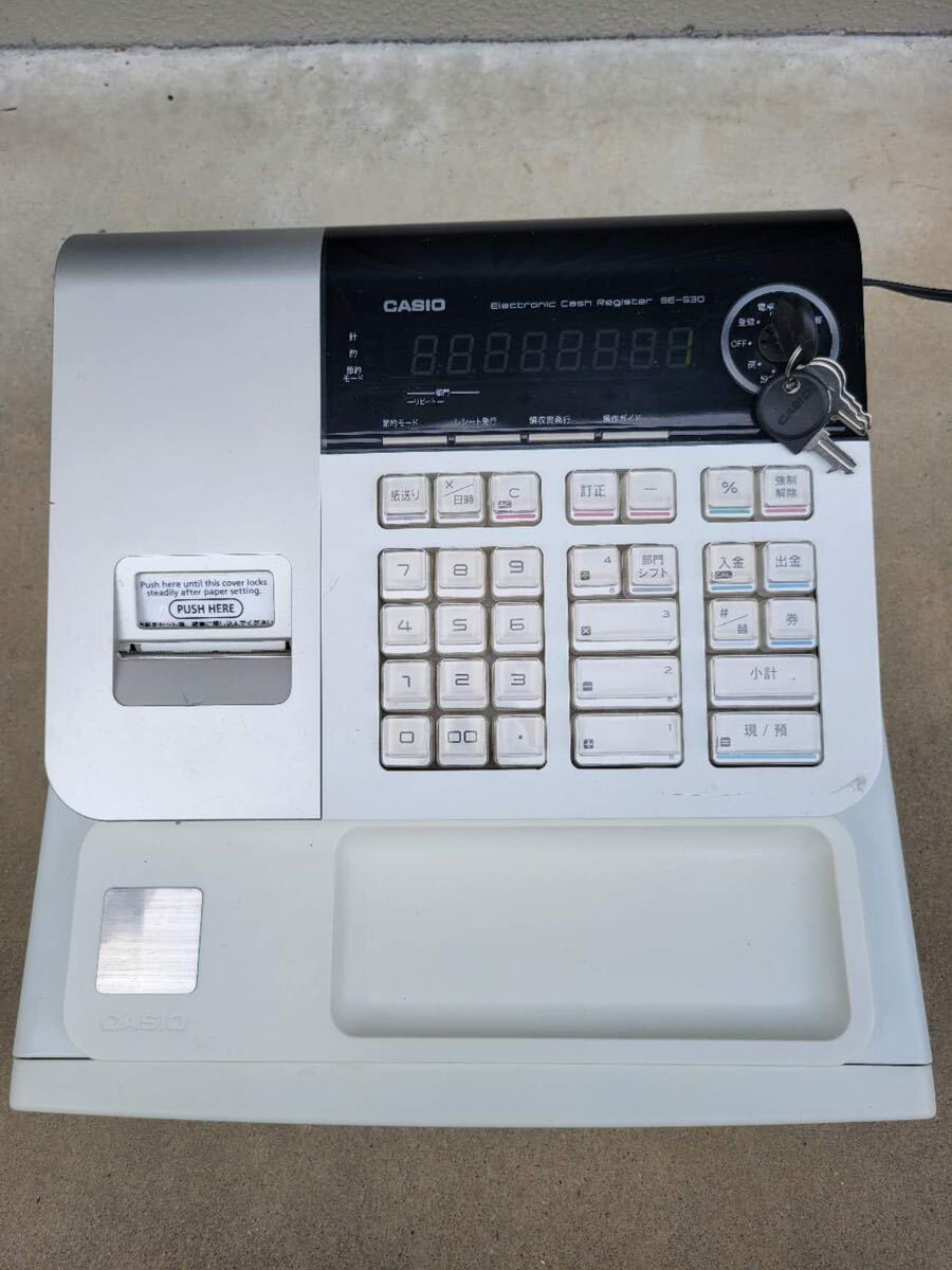 CASIO カシオ レジスター 8部門 小型ドロア SE-S30-WE ホワイト Used 鍵付き 中古品の画像1