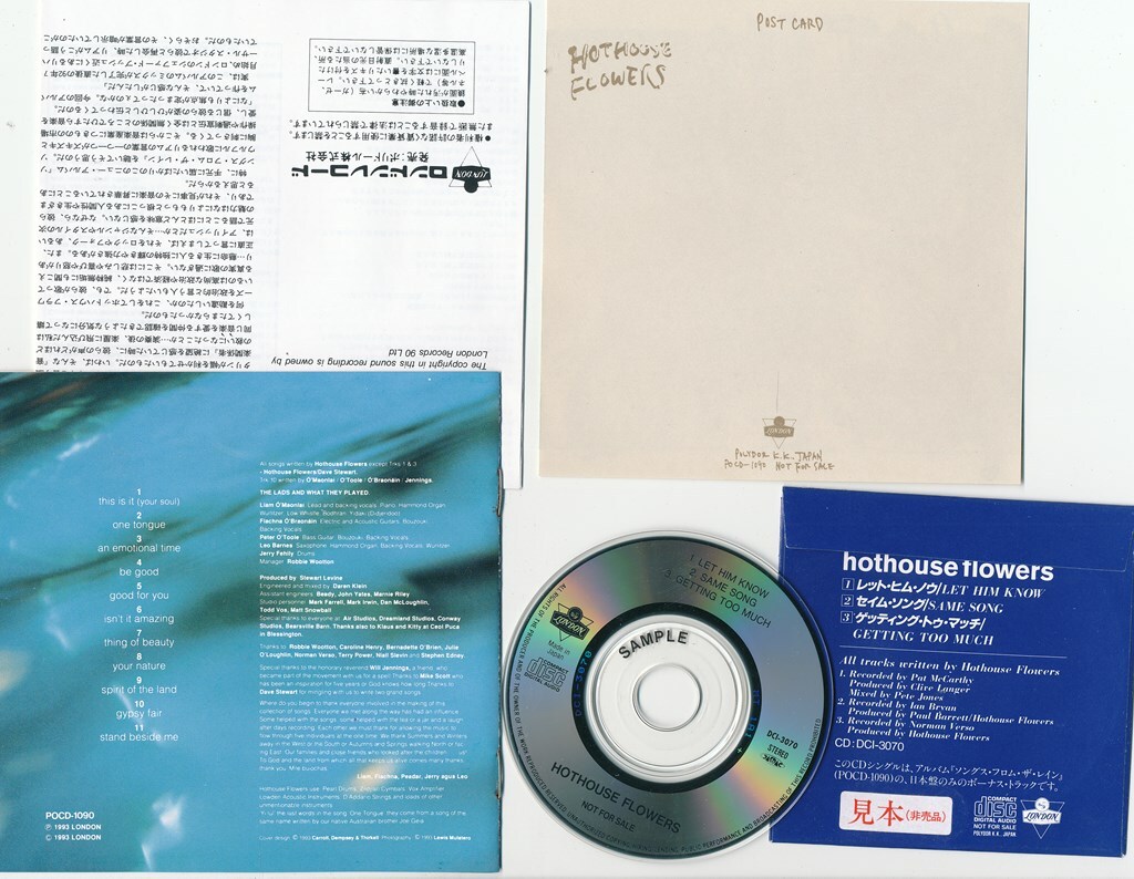 ホットハウス・フラワーズ / Hothouse Flowers / ソングス・フロム・ザ・レイン /中古CD！69681_画像3