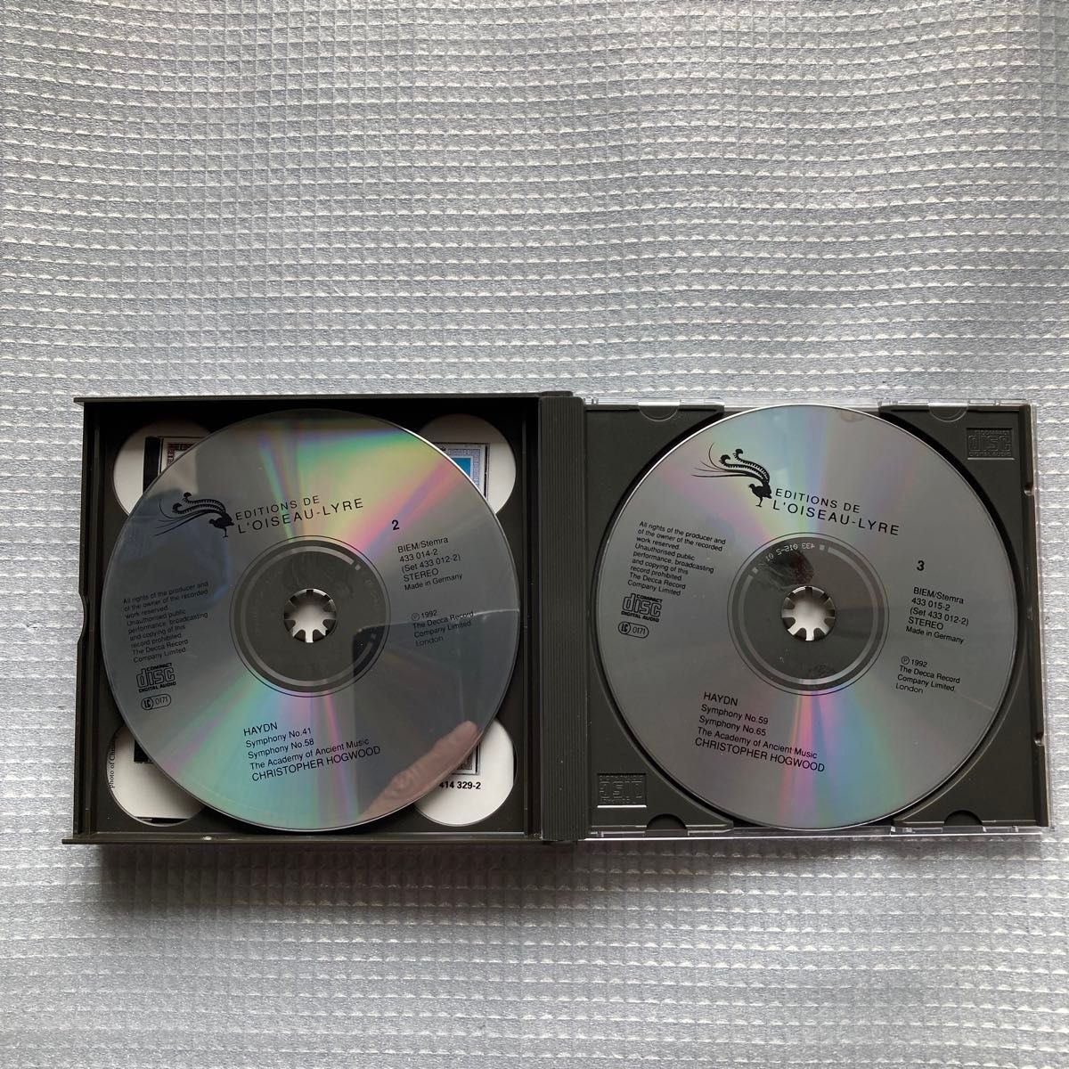 ３ＣＤ　ホグウッド/エンシェント室内管　ハイドン　交響曲全集 第５巻　38番「こだま」59番「火事」含む　廃盤