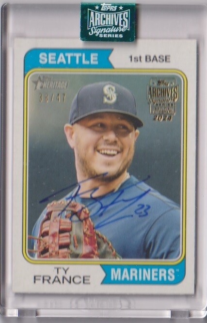 2024 Topps Archives Signature Ty France Mariners Autograph card #38/47の画像1