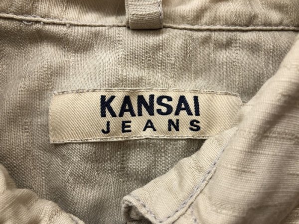 KANSAI JEANS カンサイジーンズ メンズ ダブルポケット シャツ調 薄手 ジップジャケット 大きいサイズ LL ベージュの画像2
