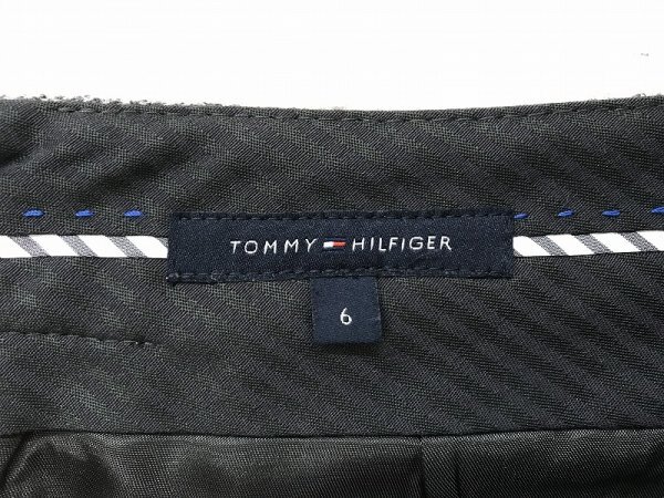 Tommy Hilfiger トミー ヒルフィガー レディース 切替チェック ヘリンボーン ニットミニスカート 6 グレーブルー_画像2