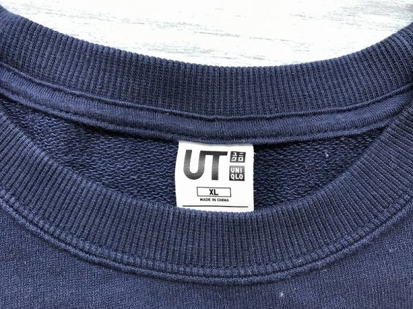 UT UNIQLO ユニクロ × JASON POLAN メンズ プリント スウェットトレーナー 大きいサイズ XL 紺_画像2