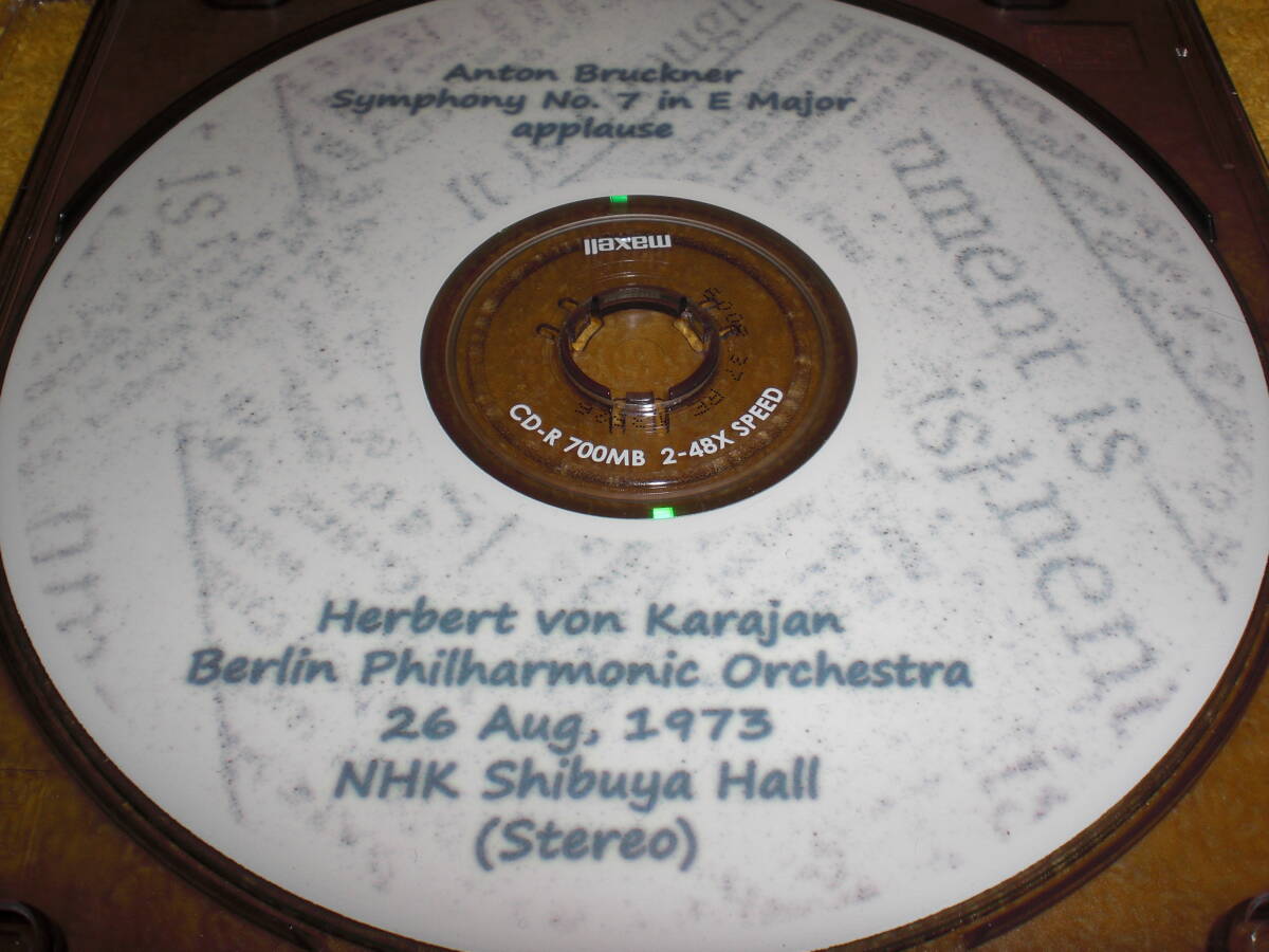 神田ハーモニー自主制作CD-R(maxell製)盤！1973年10月26日NHKホール落成記念来日公演カラヤン&ベルリン・フィル/ブルックナー交響曲第7番_神田駿河台『ハーモニー』自主制作CD-R盤
