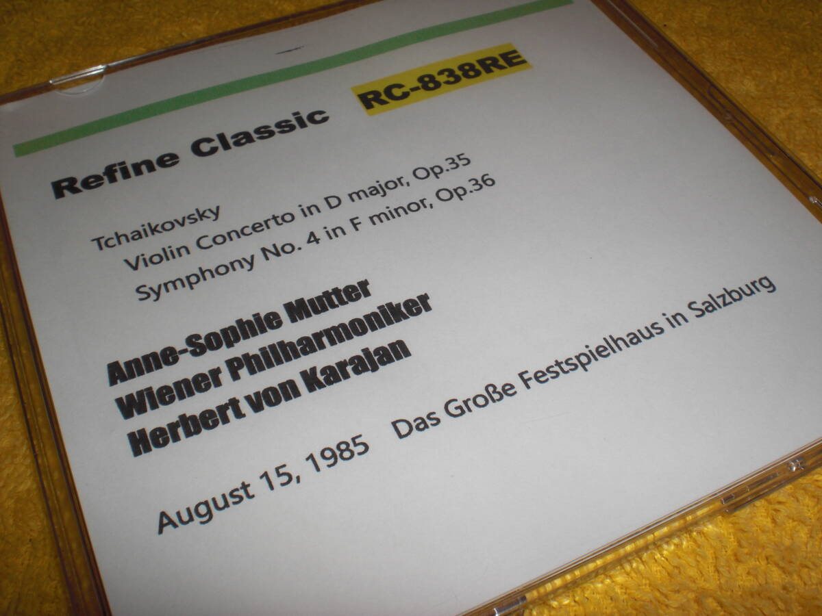 Refine Classic社三菱化学CD-R1:1オンザフライ1985年8月15日ザルツブルク音楽祭カラヤン＆ムター(Vn)&WPhチャイコフスキーVn協&交響曲第4番_画像2
