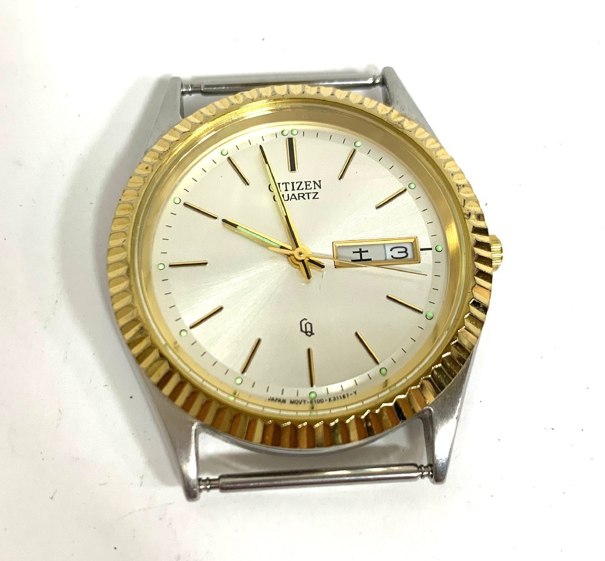 □【中古品】4-7 CITIZEN シチズン デイデイト 6100-K09311 GN-4W-S クォーツ ベルトなし 電池切れ 動作未確認□埼玉戸田店の画像1