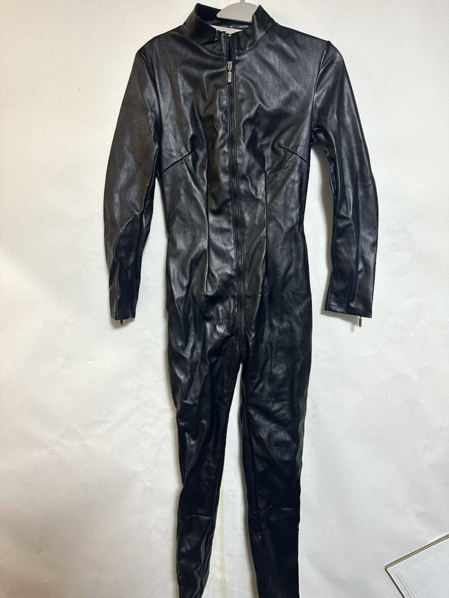 レザー キャットスーツ コスプレ 合皮 サイズMの画像4