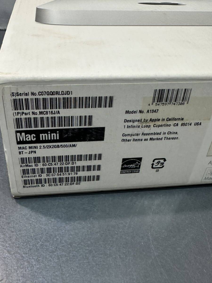 Apple Mac mini Mid 2011 Core i5 2.5GHz 500GB MC816J/A 通電確認済み デスクトップPCの画像4