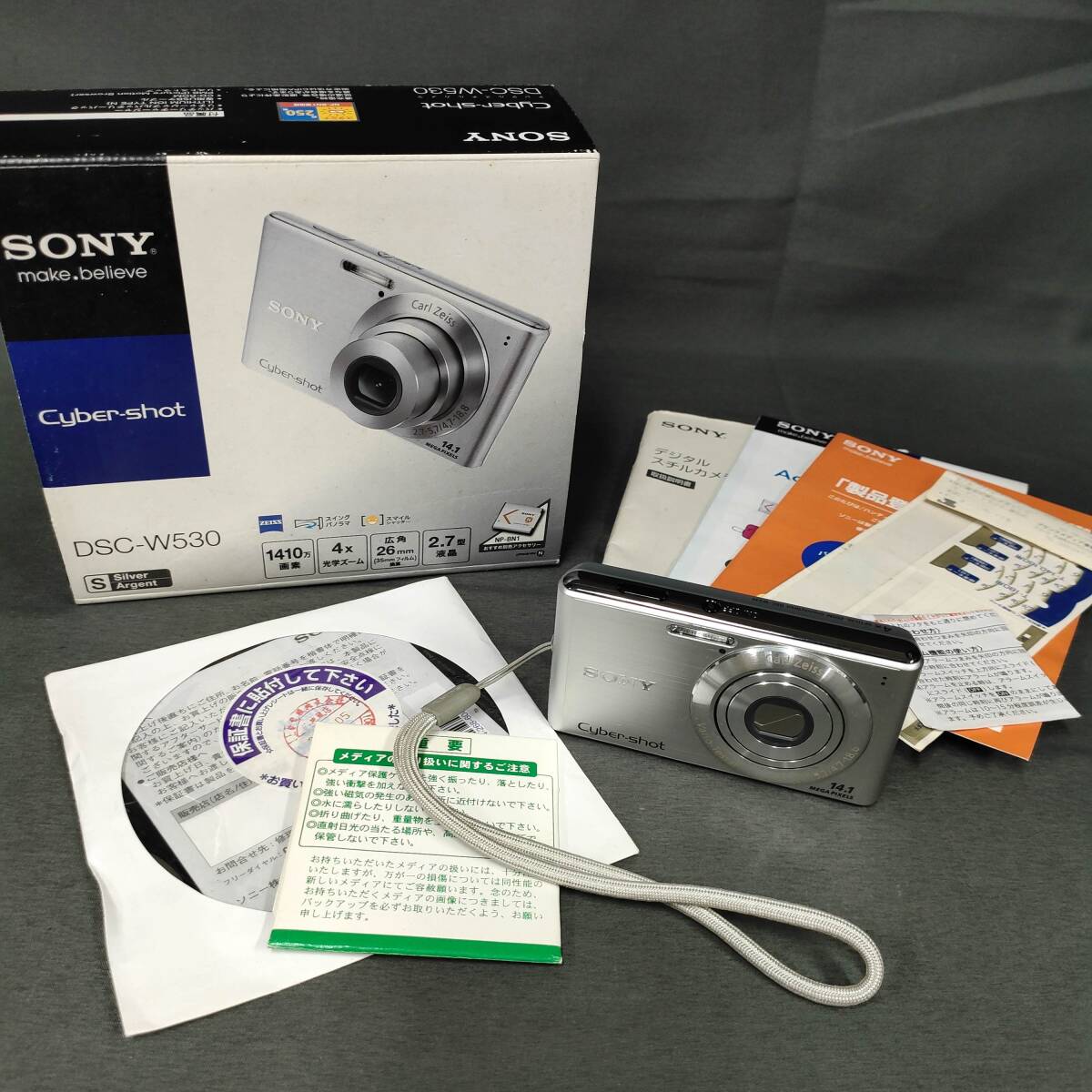 060419 255977 SONY CYyber-shot DSC-W530 元箱付属品つき ソニーサイバーショット_画像1