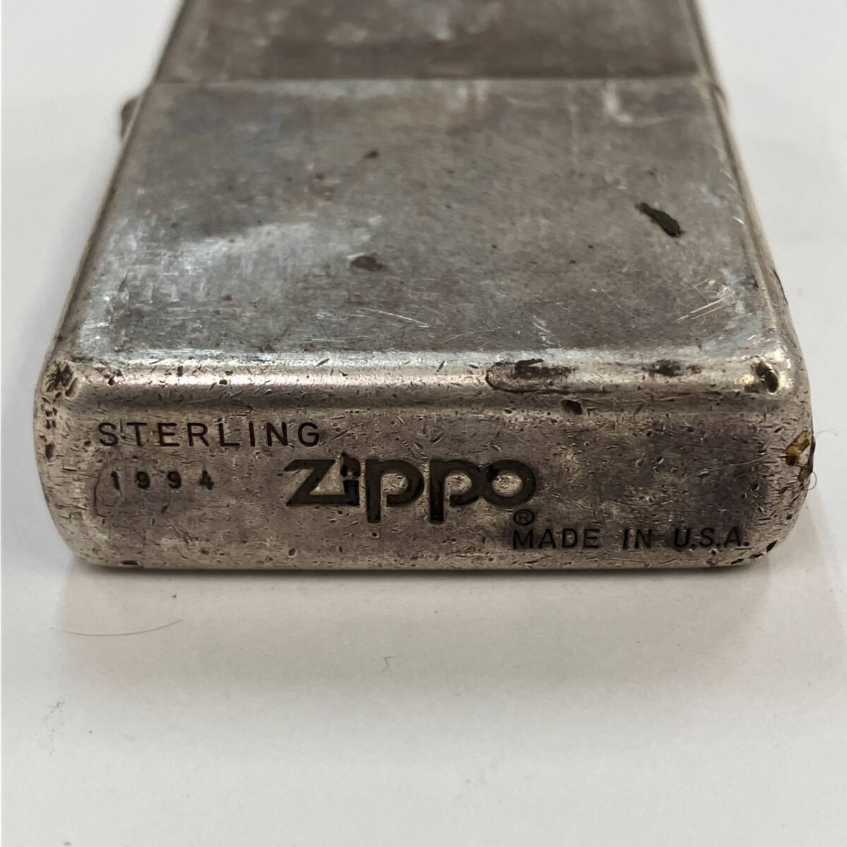 4-00367【ZIPPO ジッポ スターリングシルバー 希少】喫煙具 着火確認済み 嗜好品 本体のみ マニア コレクション 1円スタート 1円出品_画像2