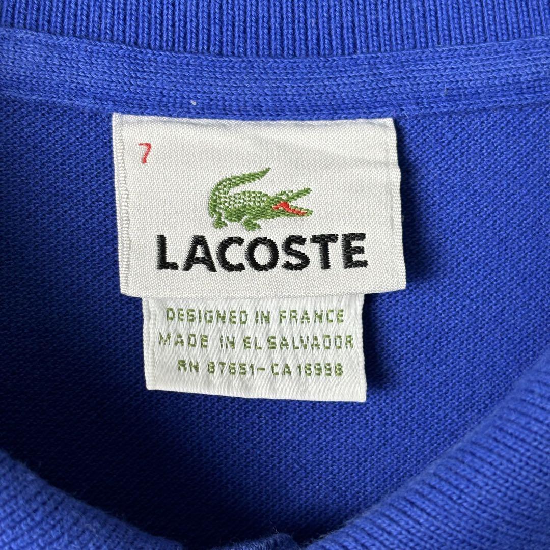 美品 古着 90s LACOSTE フランス ポロシャツ ブルー 7 2XL_画像7