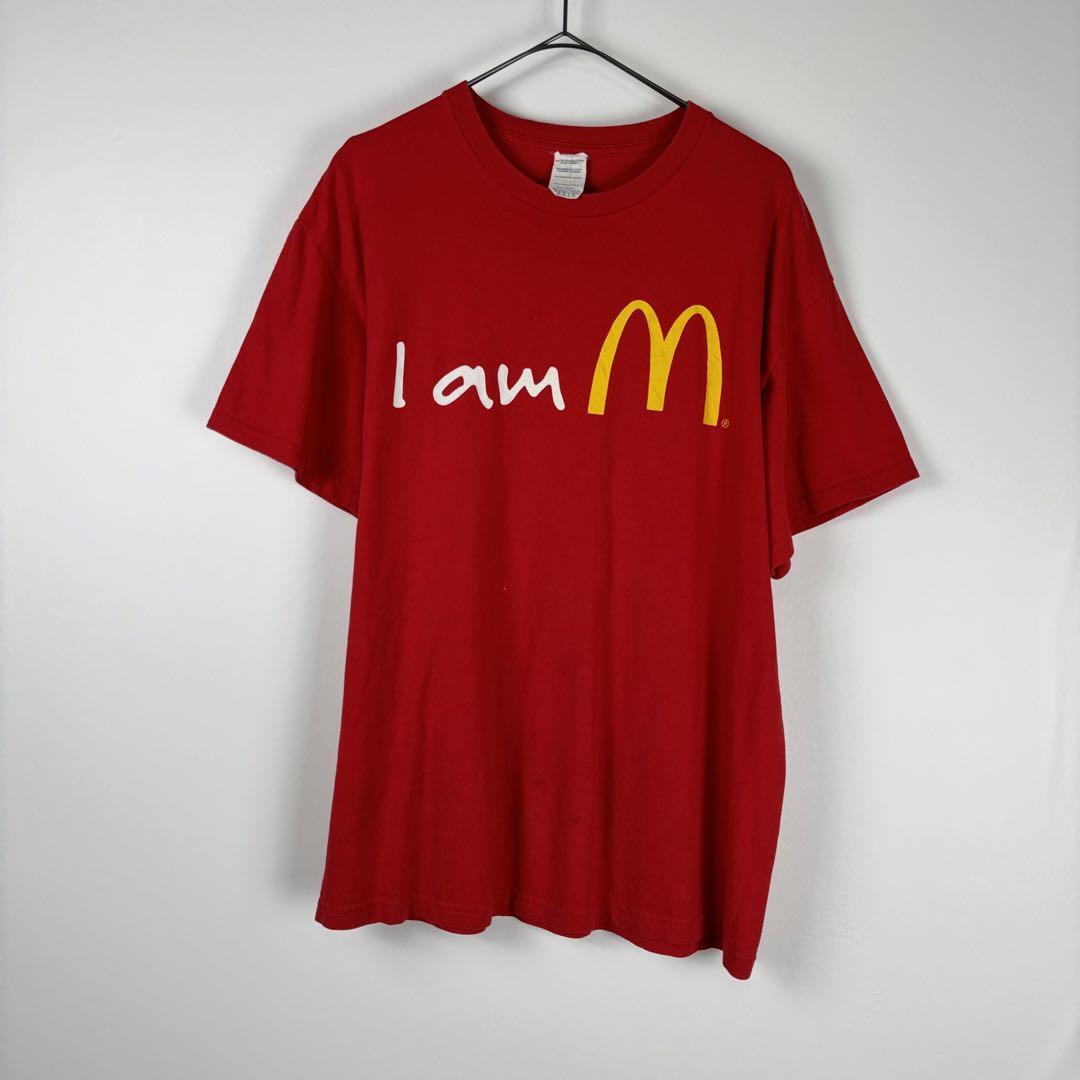 USA古着 00s Tシャツ 企業ロゴ マック マクドナルド レッド L_画像1