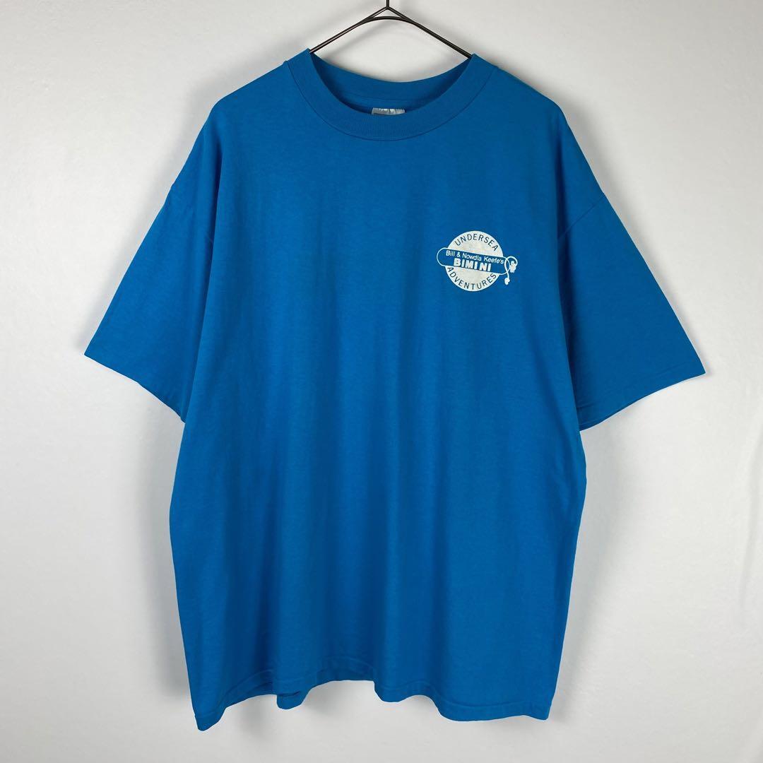 古着 90s USA製 Tシャツ 企業系 BIMINI 酸素ボンベ ブルー XL