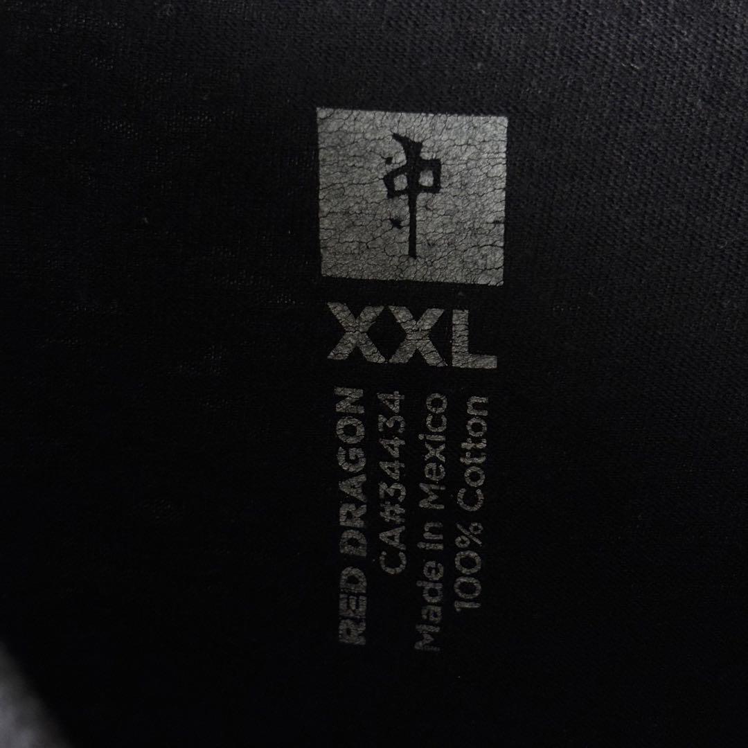 USA古着 中 Tシャツ レッドドラゴン 顔 漢字 スケーター ブラック 2XL_画像5