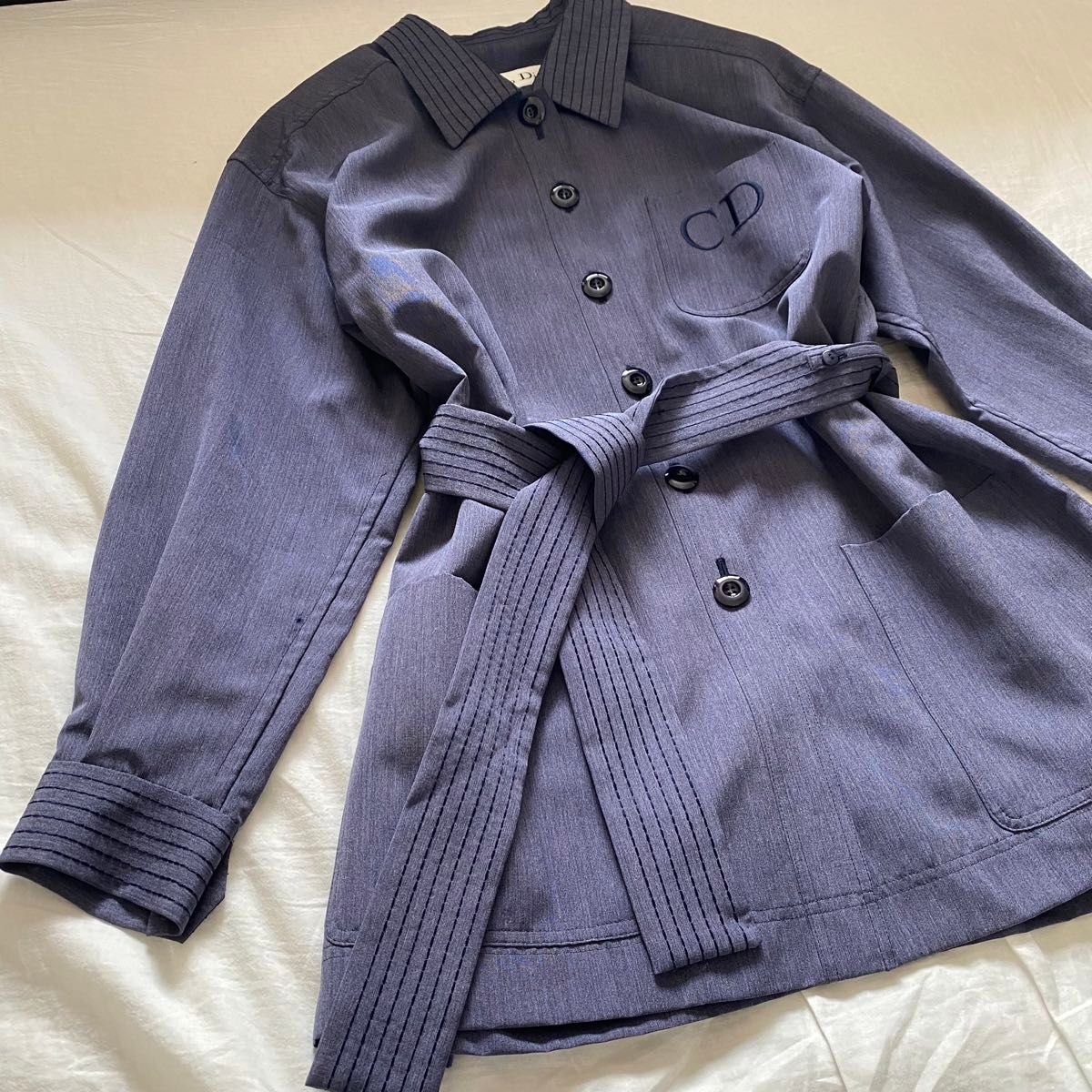 【希少】Christian Dior シャツジャケット　アイコン刺繍　ベルト　