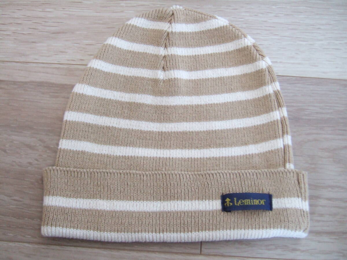 未使用 即決 ① ルミノア コットン ニットキャップ フランス製 綿100% Leminor cotton knit cap Le minor_画像1