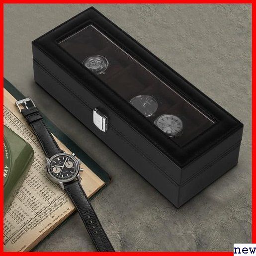 Baskiss 6本‐ブラック&ブラウン コレクションケース 時計 級 腕時計収納ボックス PU製時計ケース 237
