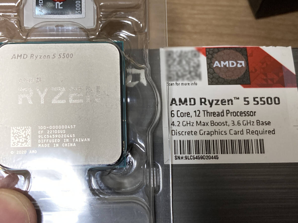 AMD RYZEN 5 5500 BOX・中古動作品の画像3
