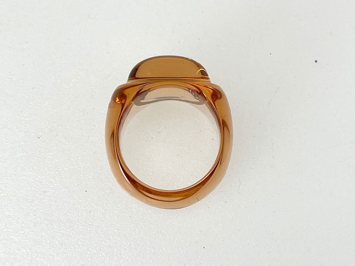Baccarat CABOCHON RING バカラ カボション リング オレンジ×ゴールド クリスタル 指輪 約13.5号[224836の画像8