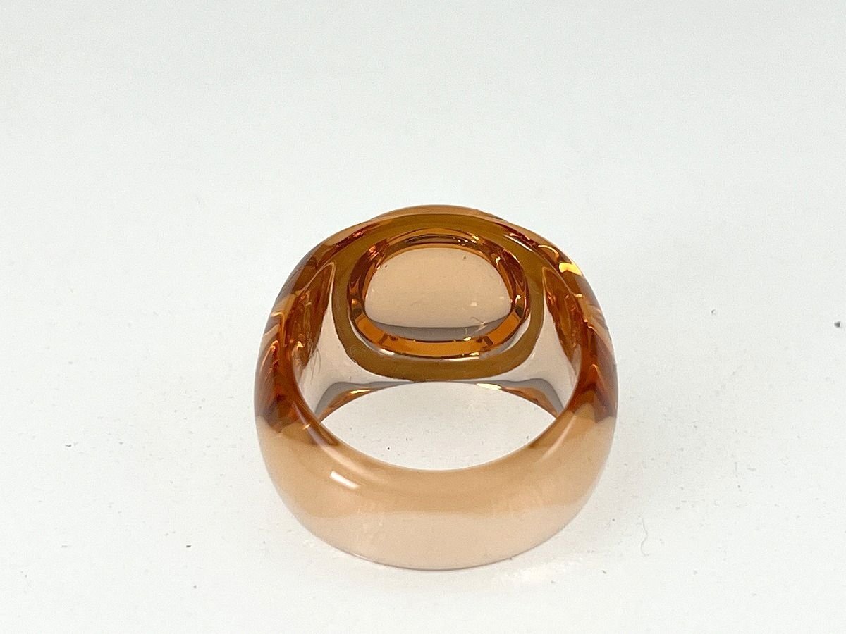 Baccarat CABOCHON RING バカラ カボション リング オレンジ×ゴールド クリスタル 指輪 約13.5号[224836の画像9