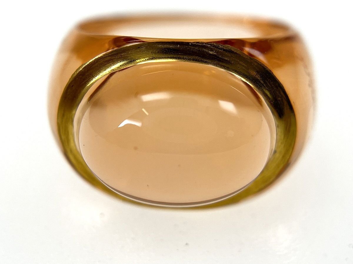 Baccarat CABOCHON RING バカラ カボション リング オレンジ×ゴールド クリスタル 指輪 約13.5号[224836の画像2