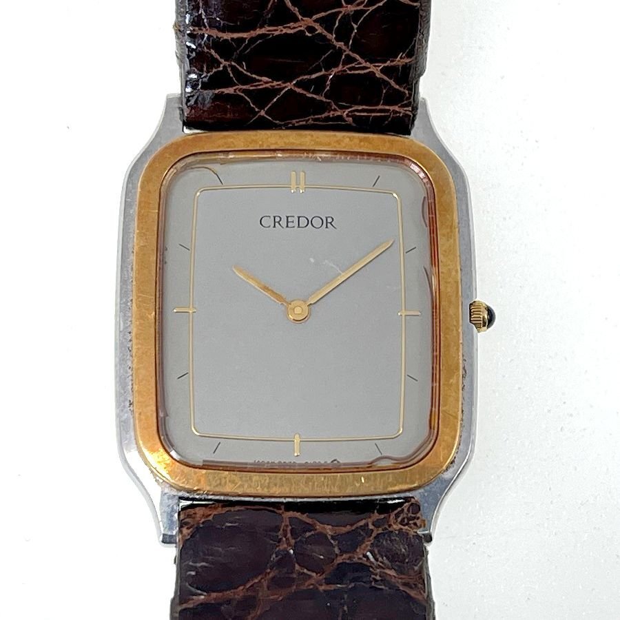 SEIKO セイコー CREDOR クレドール 9570-5180 18KTベゼル・ベルト社外品 不動[327993