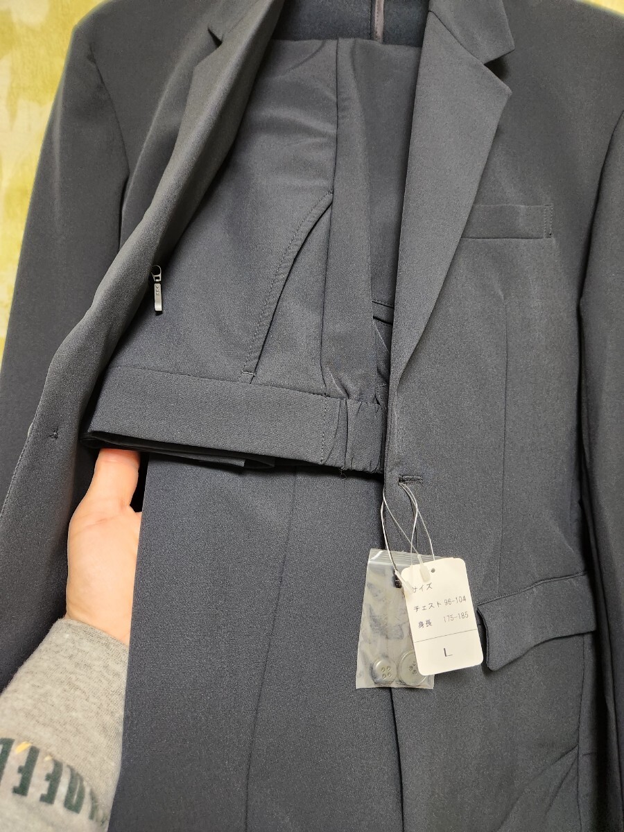 ストレッチスーツ 洗えるスーツ ネイビー L セットアップスーツの画像6