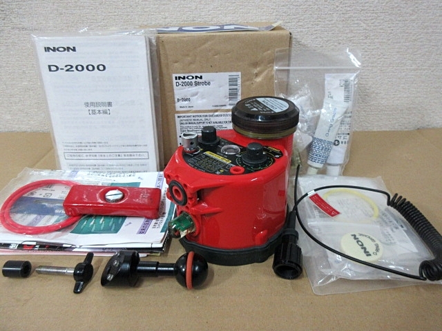 S5735 ジャンク INON D-2000 Strobe 水中ストロボ 水中撮影用フラッシュ 水中カメラ用品 一部動作確認のみ 現状渡しの画像1