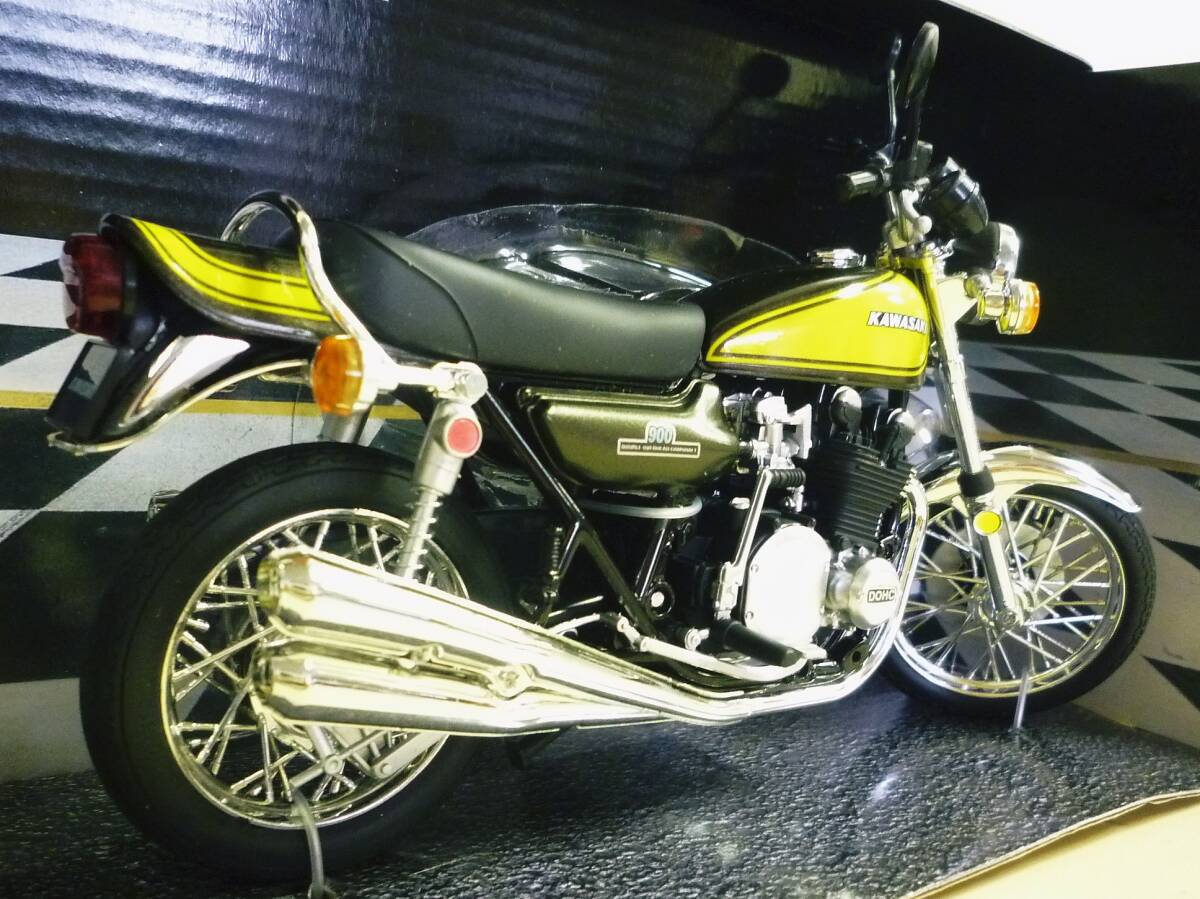 アオシマ 1/12 KAWASAKI 900 SUPER4 Z1 スカイネット カワサキ スーパー4 イエローボール アオシマ文化教材社 完成品 バイクシリーズ の画像4