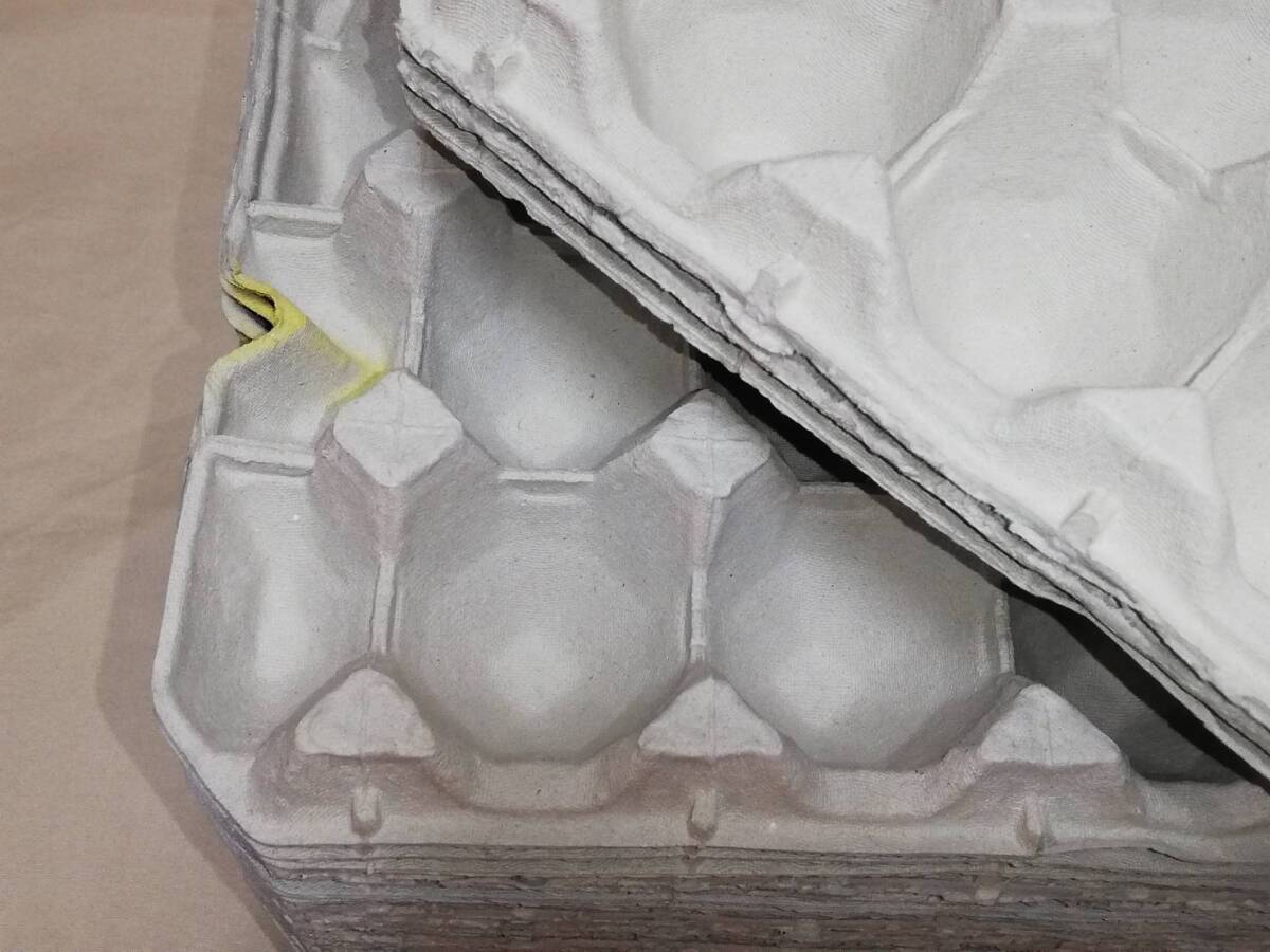 【1円～】不揃い 41枚 小さめ 卵トレー 卵パック コオロギ ミルワーム 生餌 飼育 部屋 15室 卵ケース 紙 紙製 ケース容器 中古たまごパックの画像6
