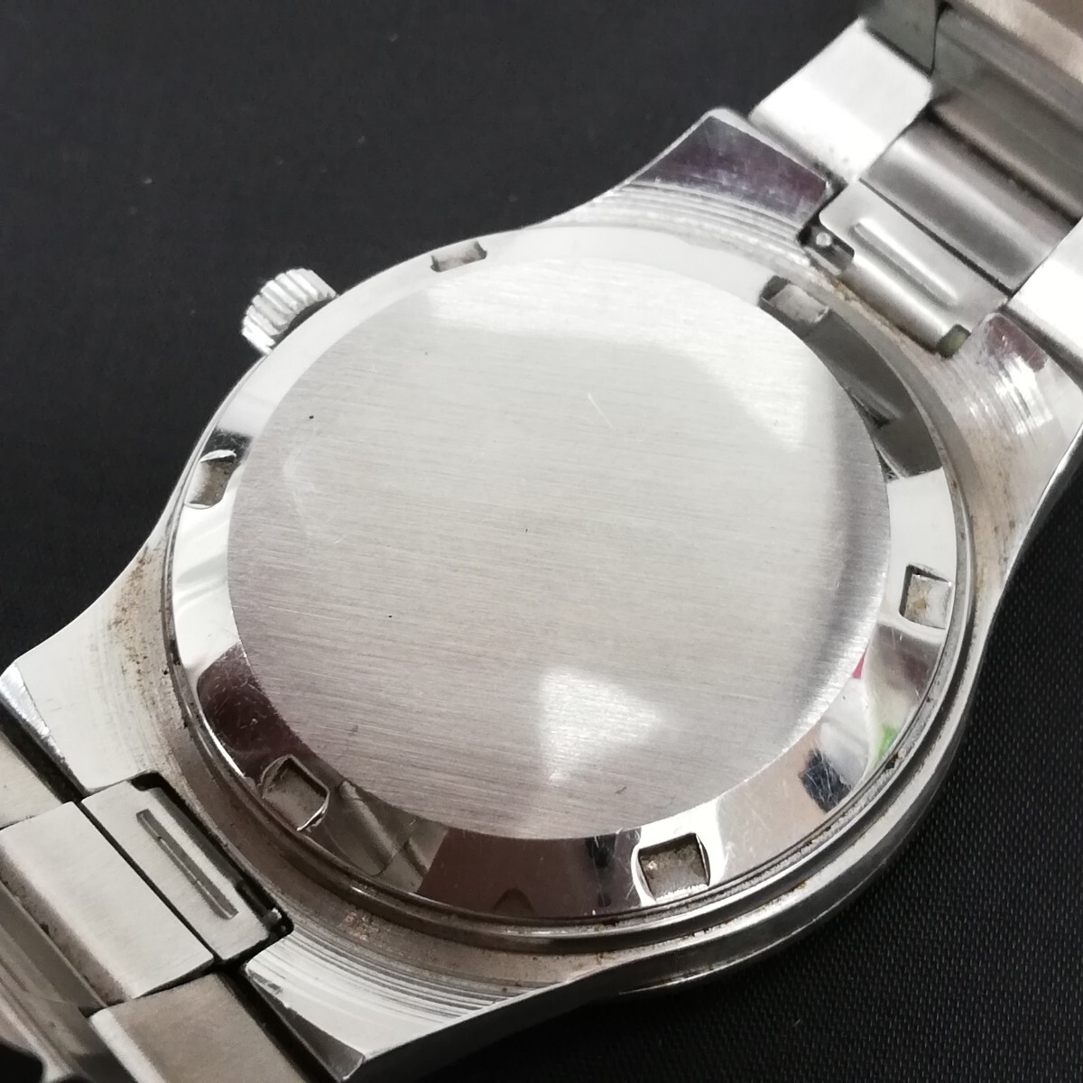 142 OMEGA オメガ 時計 Geneve ジュネーブ cal.1012 腕時計 自動巻き デイト3針 時計 AT 約86g メンズ ネイビー文字盤 稼働品の画像7