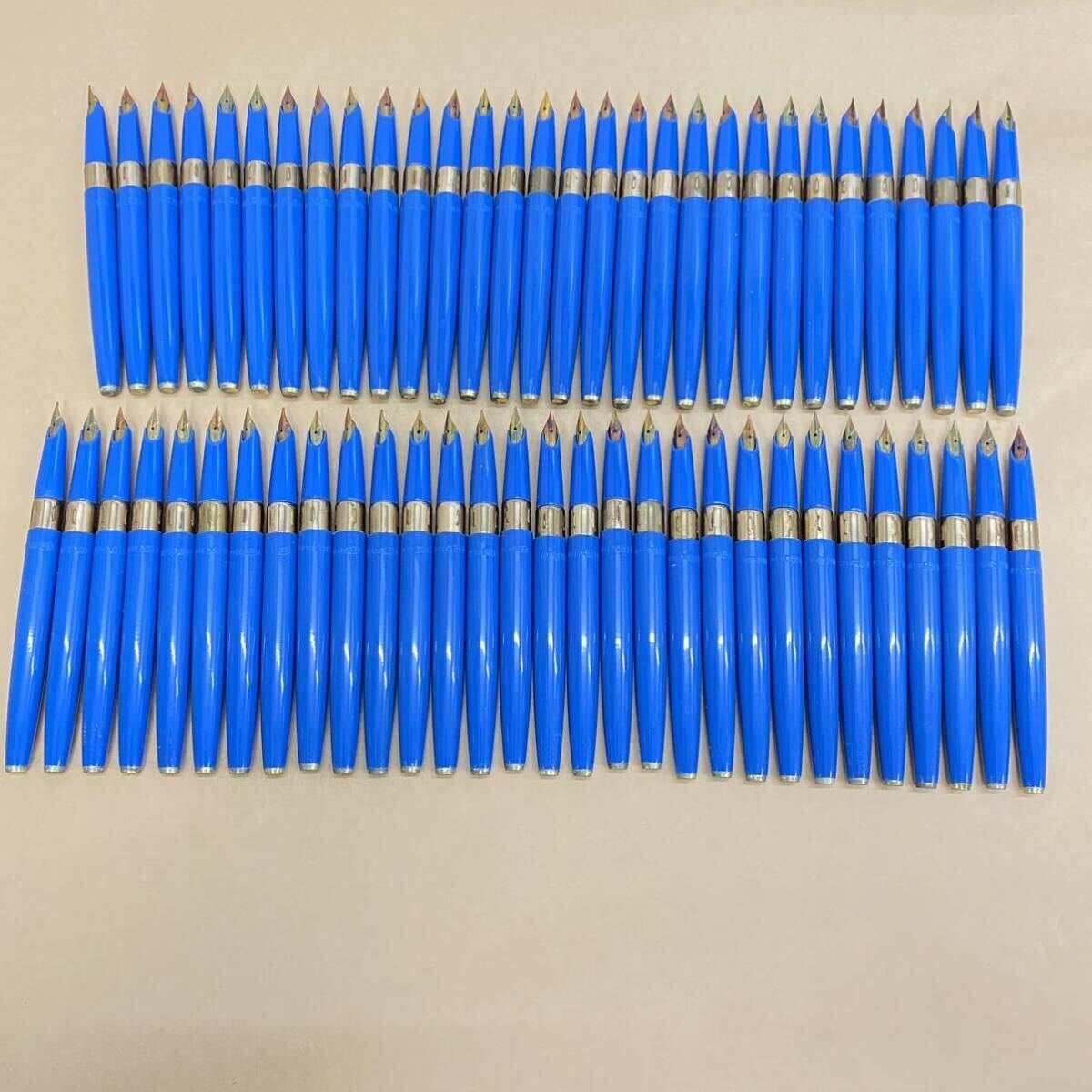877万年筆 ペン先 ペン芯 コンバーター SUPER WORLD QUEEN PEN 胴軸 青 ブルー 重量約535g 60本セットキャップ欠品 筆記具 筆記用具 の画像1