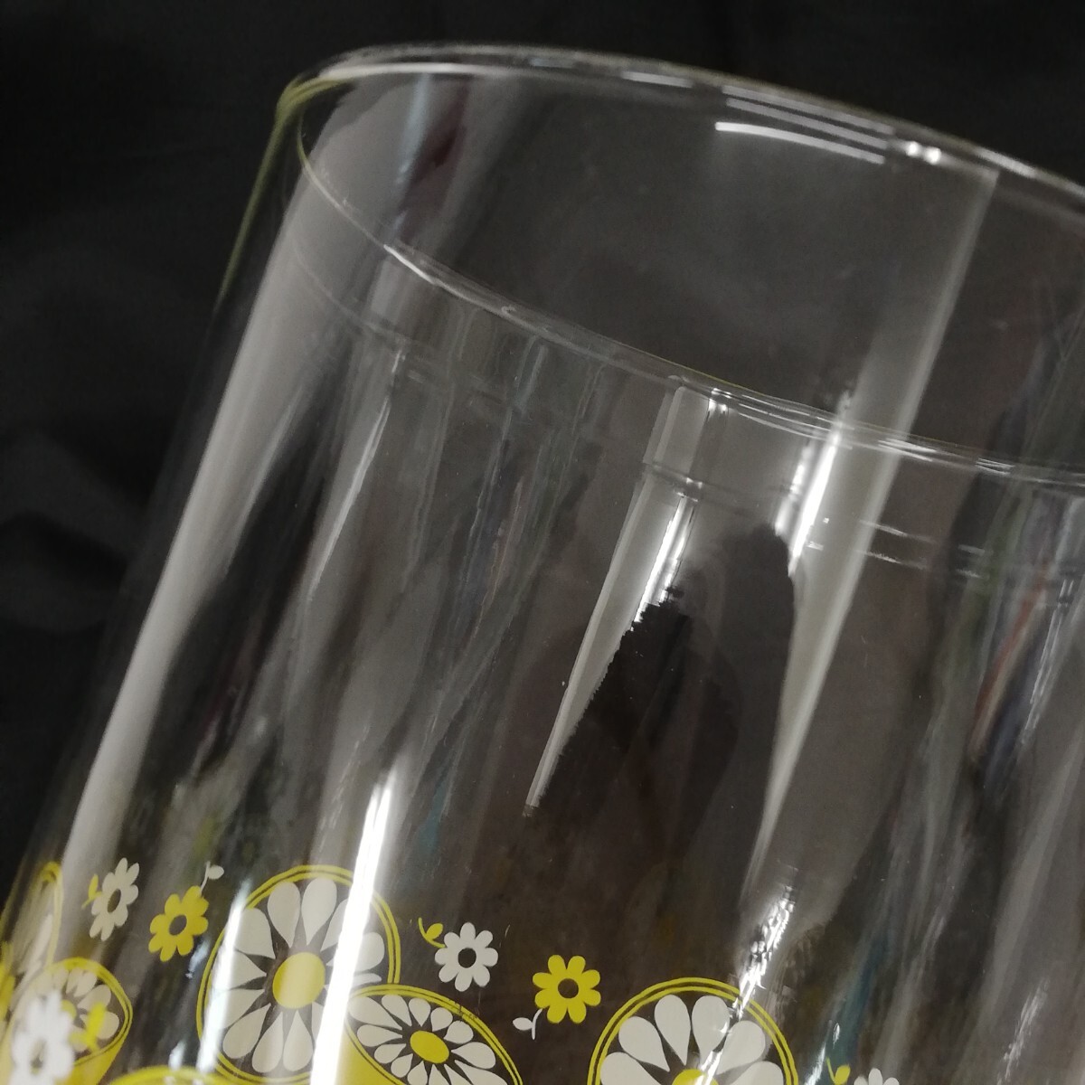 48 東洋佐々木ガラス レモン柄 デキャンタ グラス ガラス製 昭和レトロ レトロポップ 特大 タンブラー コップ ガラス 高さ約16cm 径約9.5cm_画像6