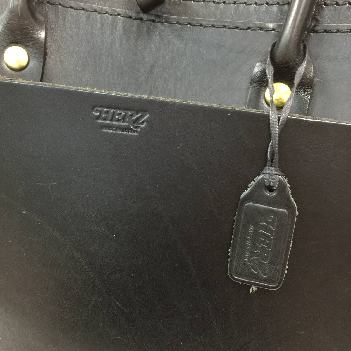 266 Herz ヘルツ 2way レザー ブリーフケース ビジネスバッグ ハンドバッグ 鞄 バッグ 本革 皮革 上質 書類鞄 メンズ ブラック 黒の画像5