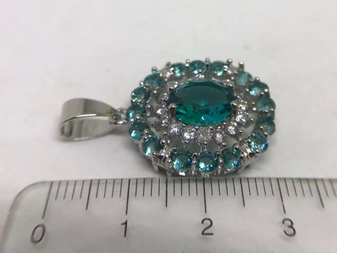  бесплатная доставка * Ricci голубой аквамарин . Cubic Zirconia. elegant подвеска с цепью * женский колье серебряный печать Y-R День матери 