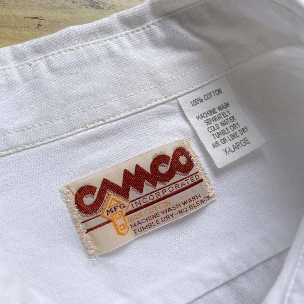 ［インド製］CAMCO カムコ シャンブレー ワークシャツ ホワイト XLサイズの画像2