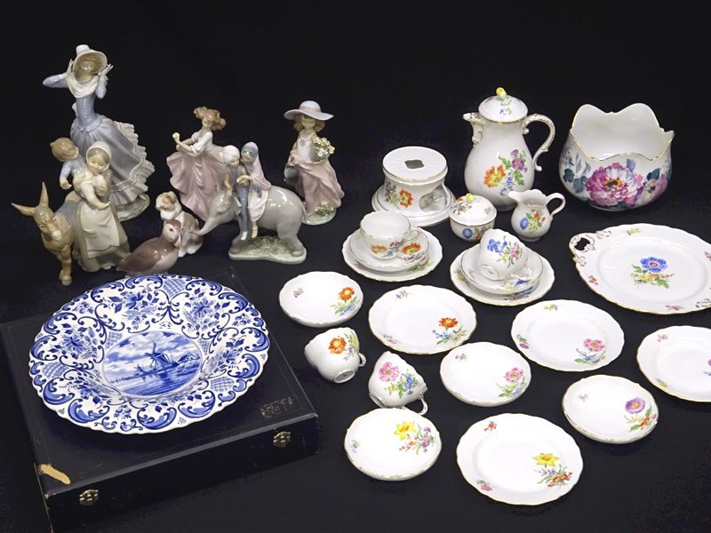 慶應◆緊急追加！大御所俳優の愛蔵品【MEISSEN/マイセン】大人気シリーズ『ベーシックフラワー/三つ花』C&Sプレートトリオ 6種16P 無傷完品の画像2