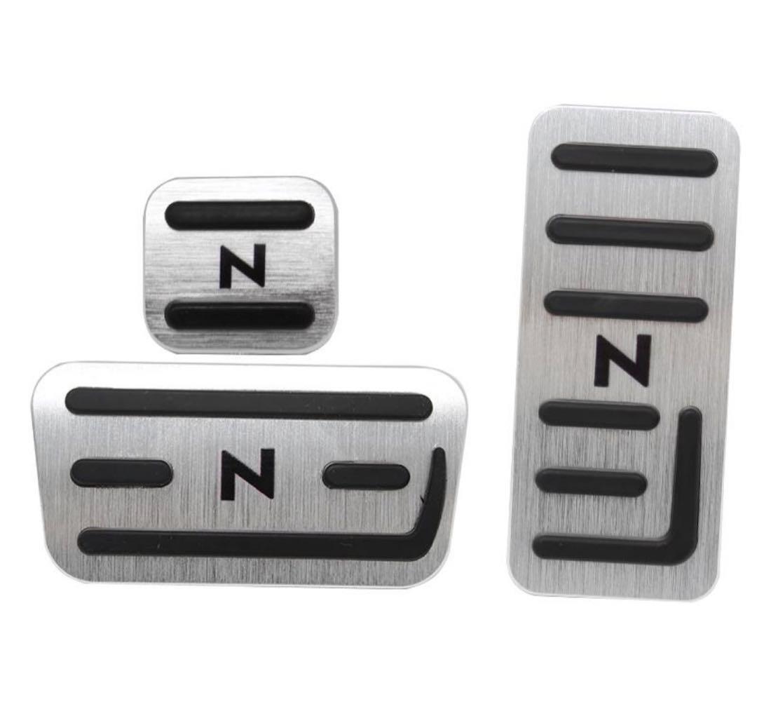 ホンダ Nシリーズ専用 アルミフットペダル カバー NBOX Nーone Nワゴン シルバーの画像2