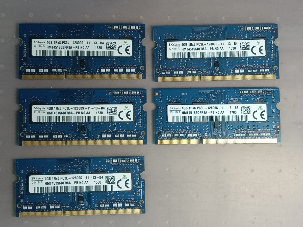 SK hynix ４GB PC３Lー12800S 5枚の画像1